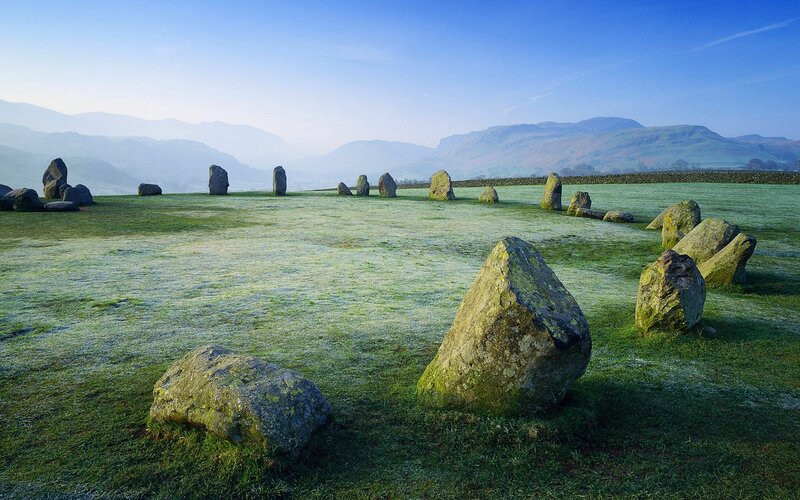 Stone Circle in Field — Green, Serene