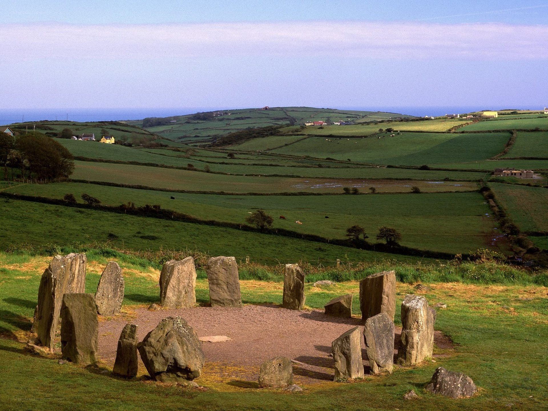 Stone circle in Irish countryside