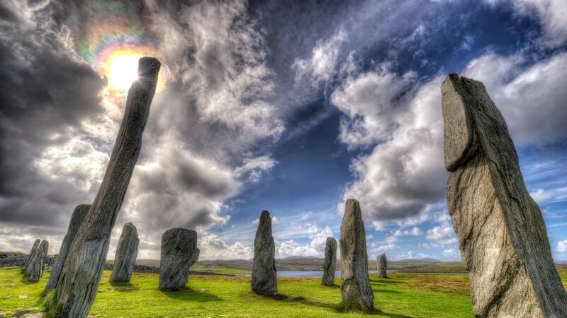 Stone Circle on Grass — Green, Dramatic