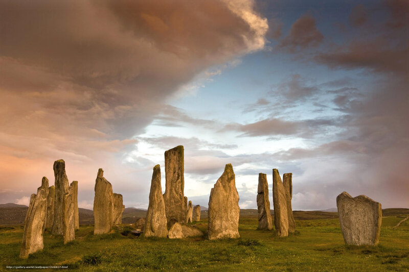 Stone Circle on Grassy Field — Green, Dramatic