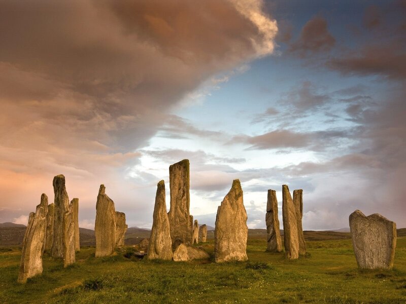 Stone Circle on Grassy Field — Green
