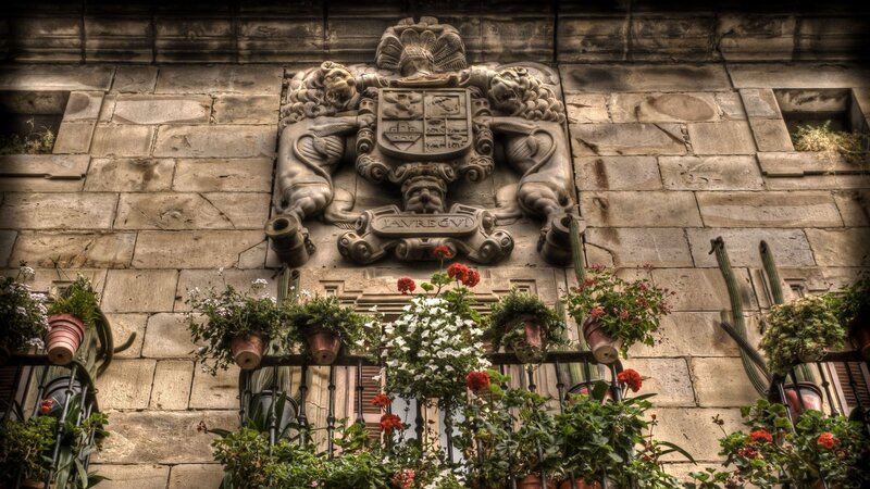 Stone Coat of Arms on Wall — Brown