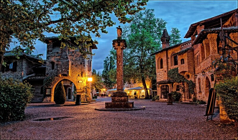 Stone Column in Courtyard