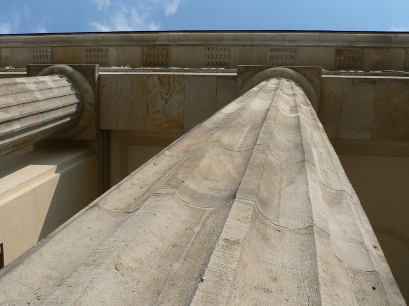 Stone Columns of a Building — Beige, Serene