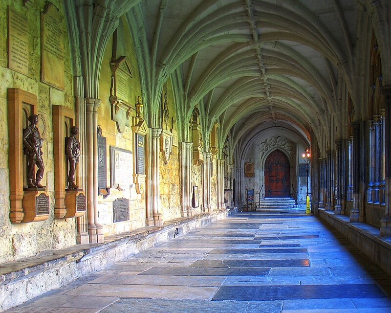 Stone Corridor with Statues