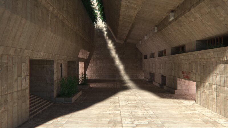 Stone Corridor with Sunlight — Brown