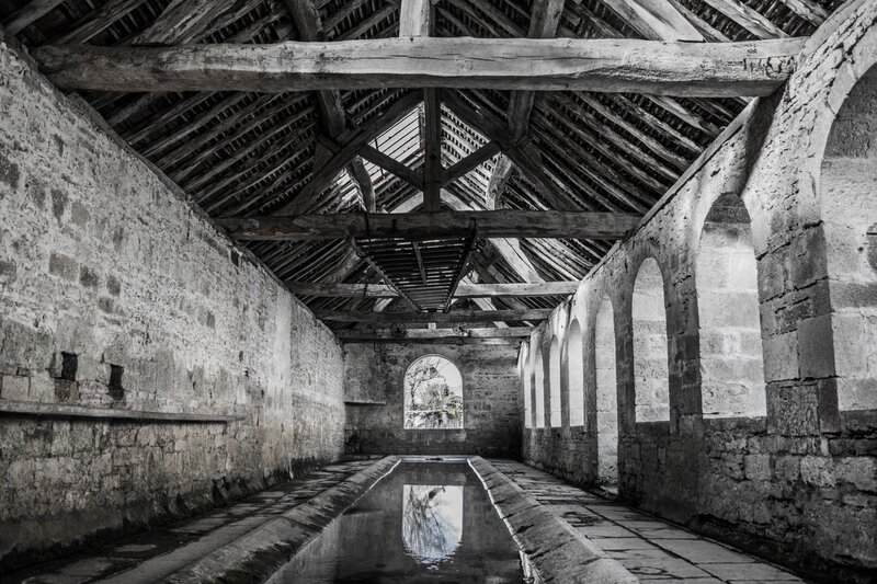 Stone Corridor with Water Channel