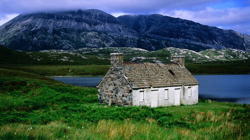 Stone Cottage by Lake — Green, Serene, Afternoon