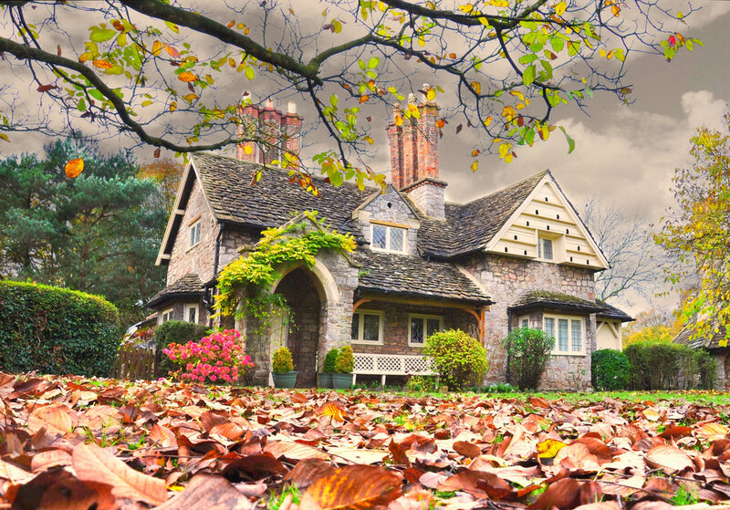 Stone Cottage in Autumn