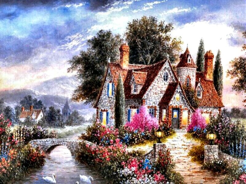 Stone Cottage with Garden — Blue