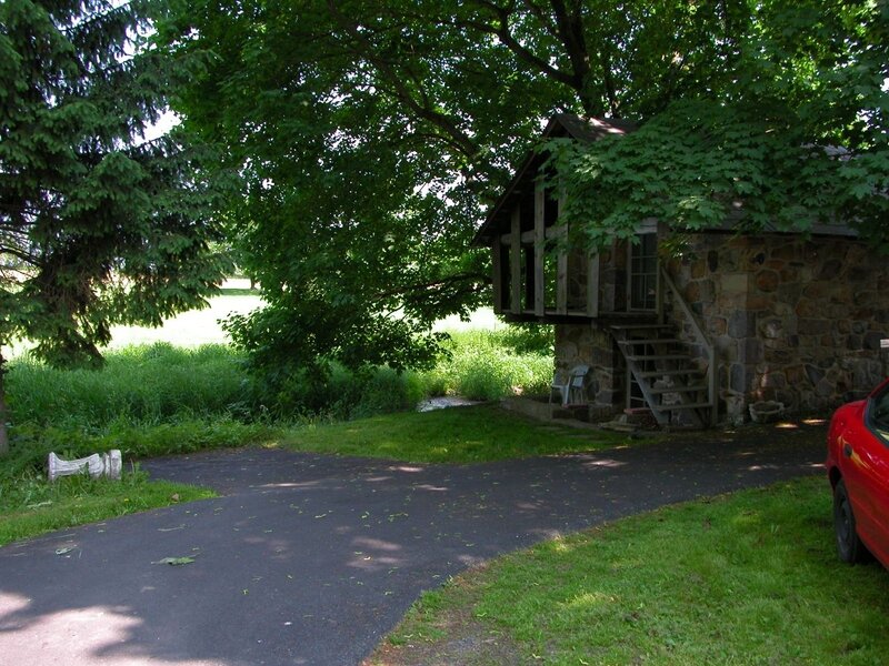 Stone cottage with treehouse