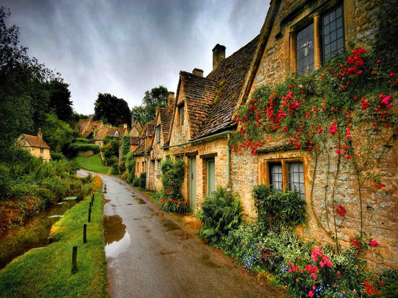 Stone Cottages on a Village Street