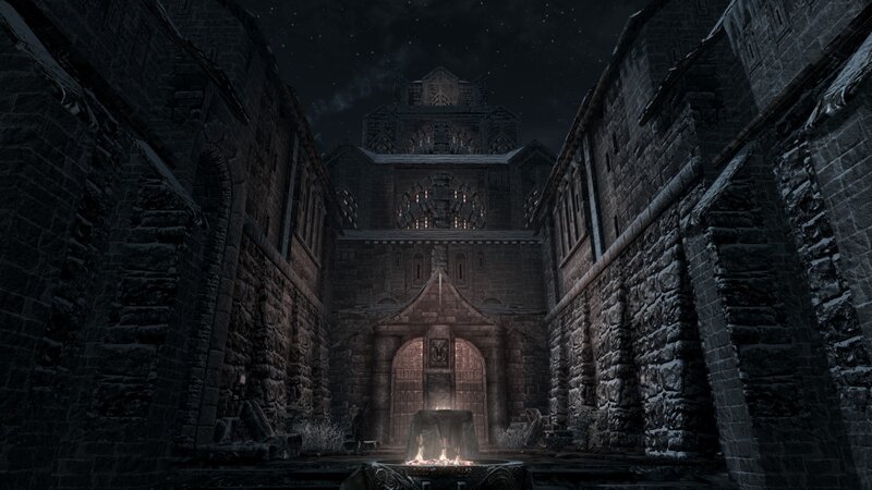 Stone Courtyard at Night