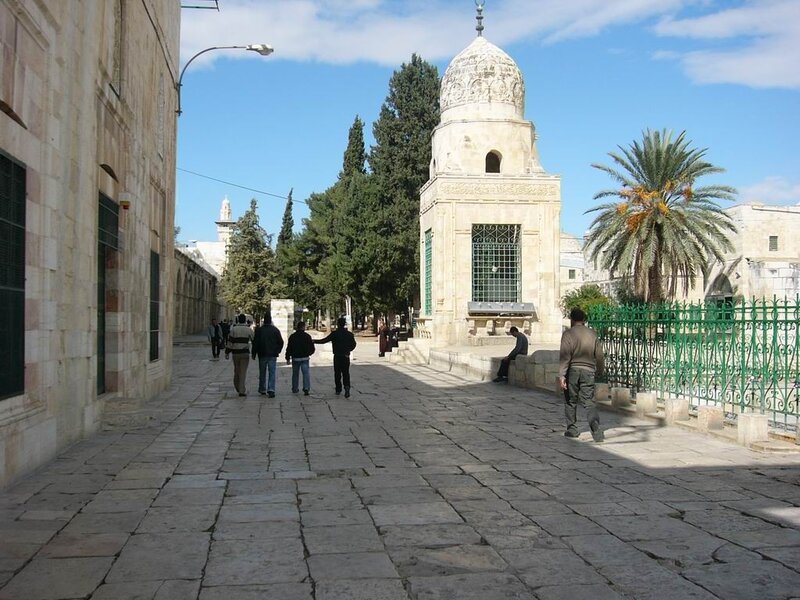 Stone courtyard with domed structure