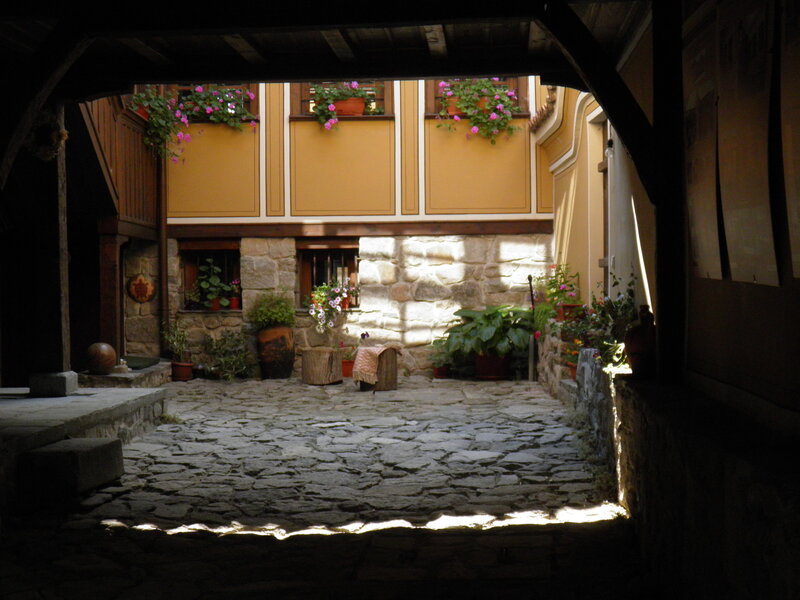 Stone Courtyard with Plants