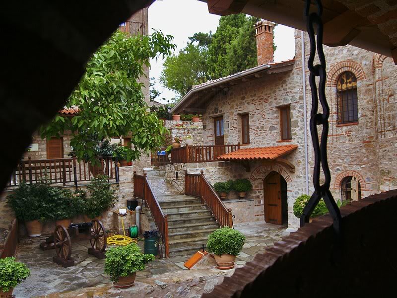 Stone Courtyard with Stairs