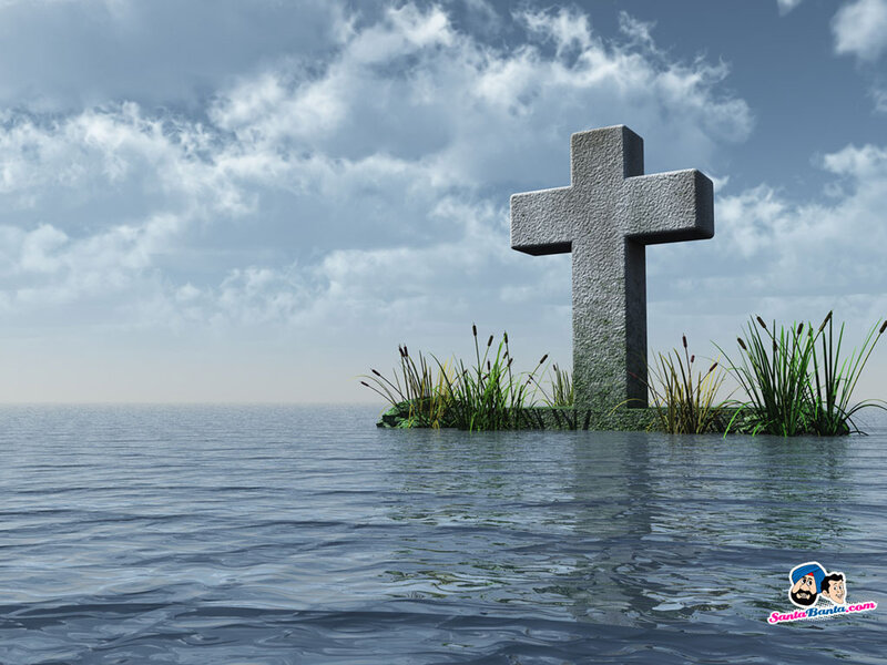 Stone Cross in Water