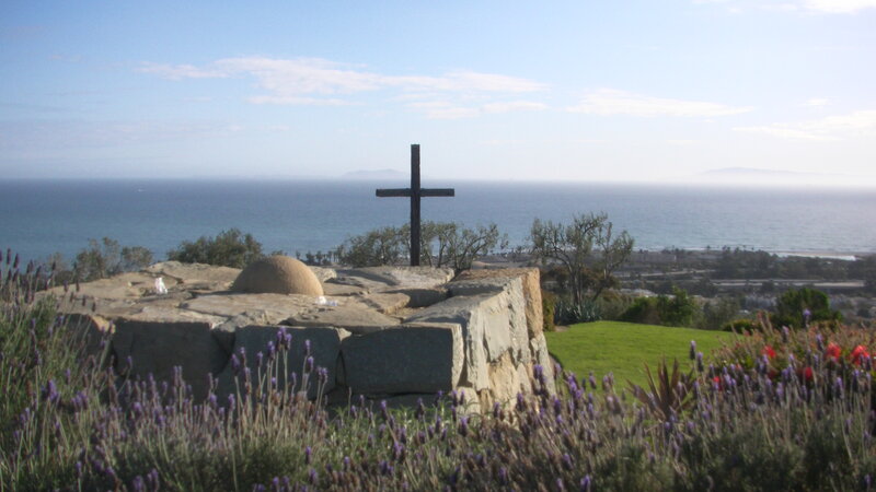 Stone Cross on Hill — Blue, Serene, Afternoon