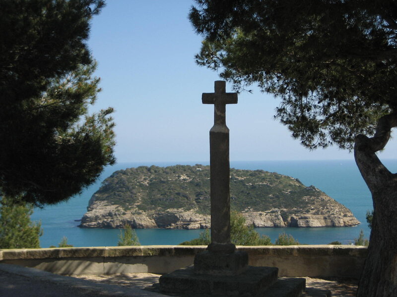 Stone Cross on Hill — Blue