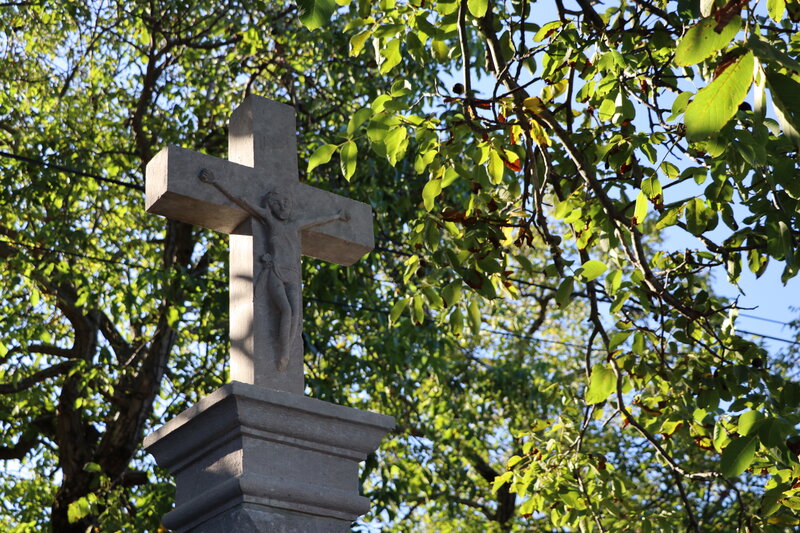 Stone Crucifix with Jesus
