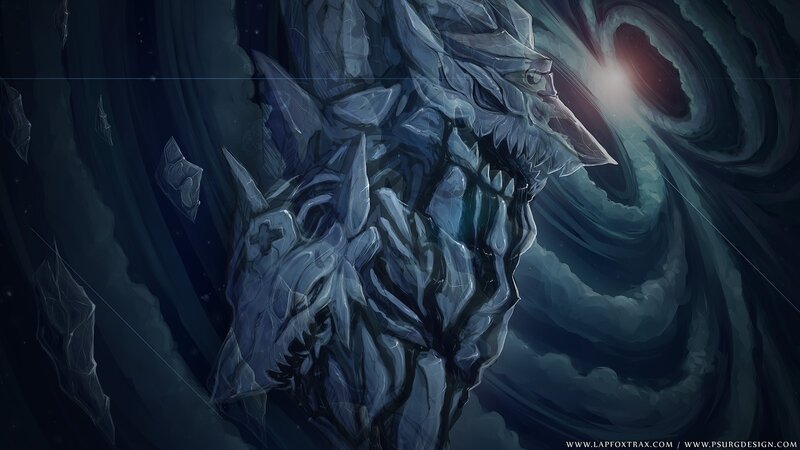 Stone Dragon Head — Blue
