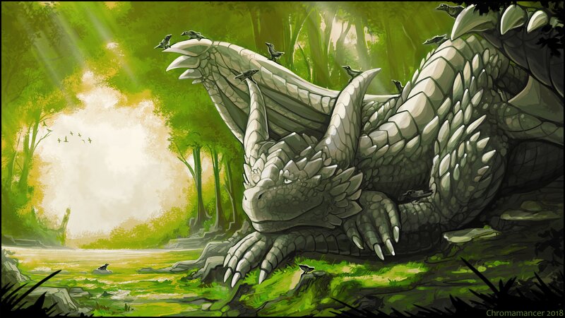 Stone Dragon in Forest