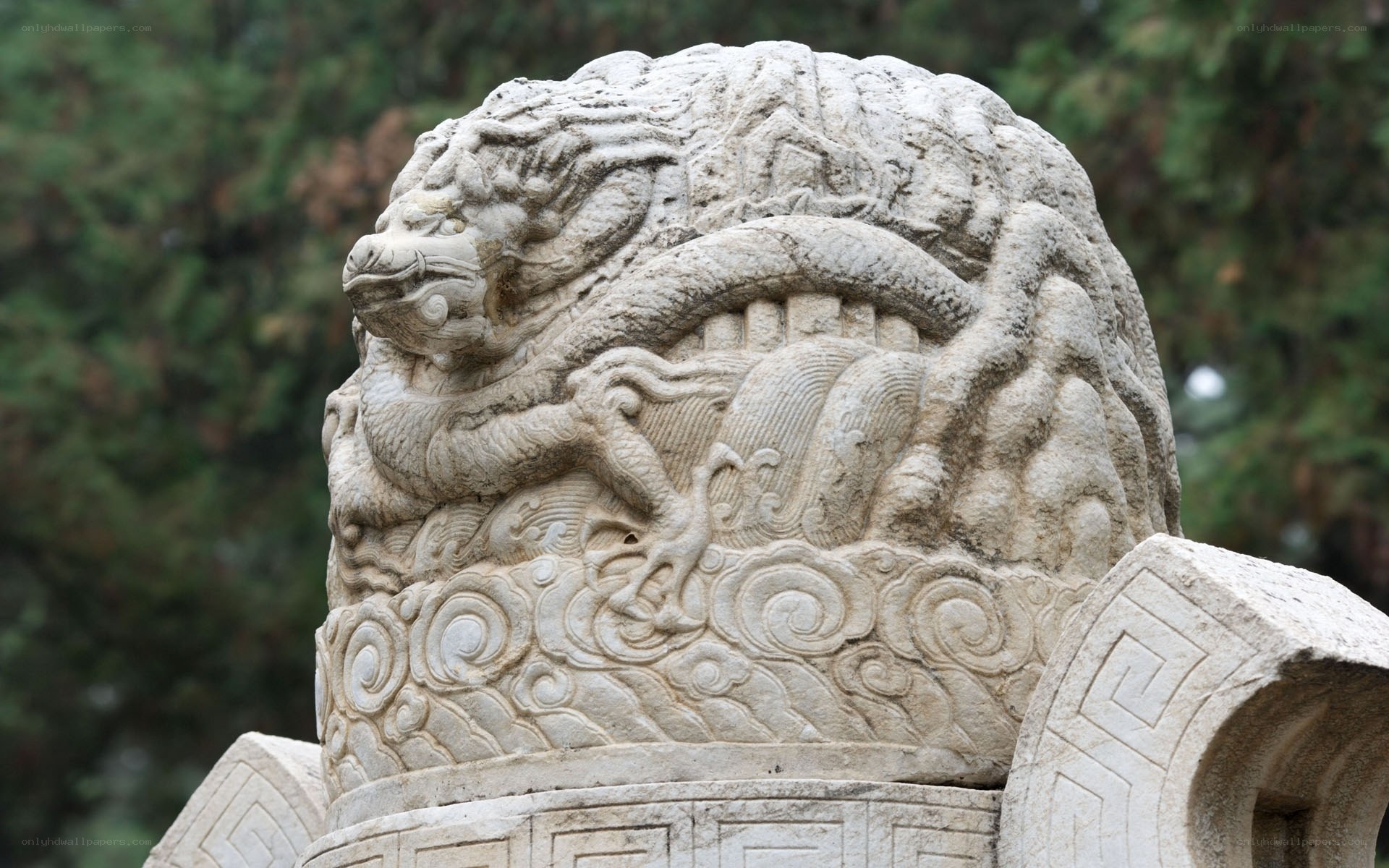 stone dragon sculpture