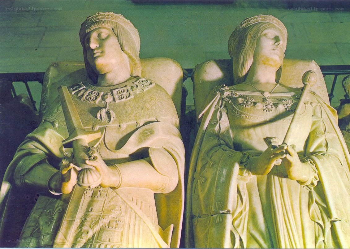 Stone effigies of two figures