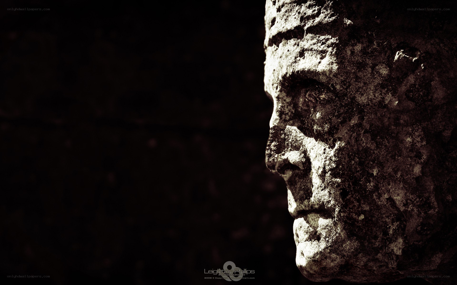 stone face in profile