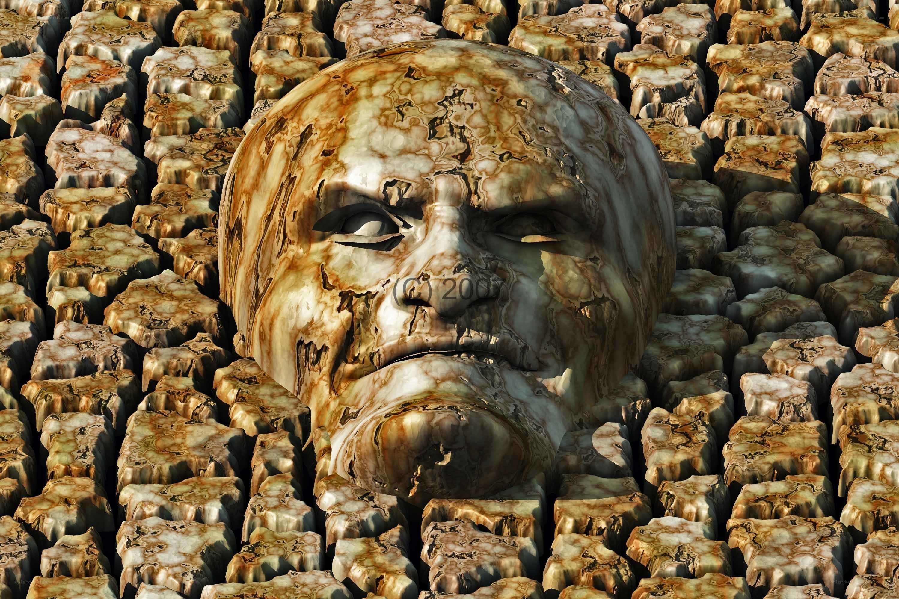 stone face sculpture