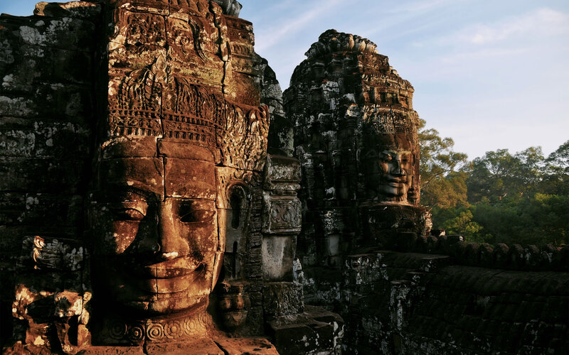 Stone Faces at Bayon — Brown