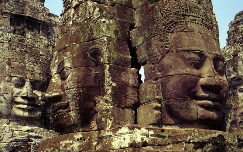 Stone Faces on Temple
