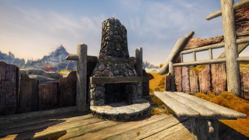 Stone Fireplace on Deck