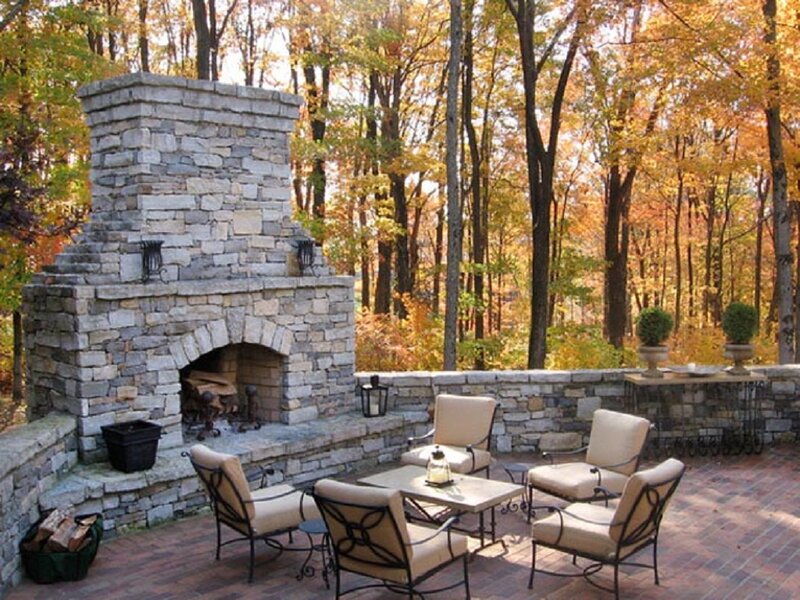 Stone Fireplace Patio