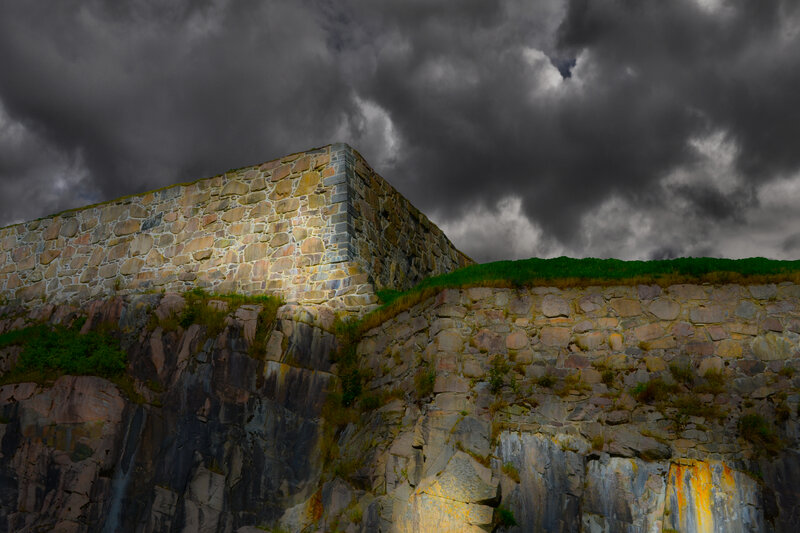 Stone Fortress Wall — Gray