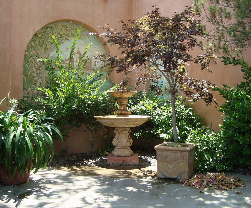 Stone Fountain in Courtyard — Tan