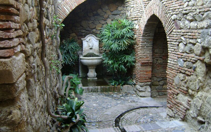 Stone Fountain in Courtyard