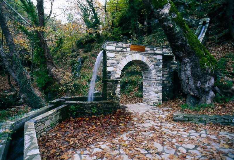Stone Fountain in Forest