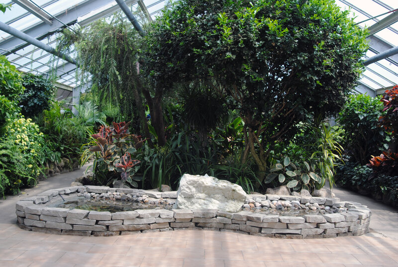 Stone Fountain in Greenhouse