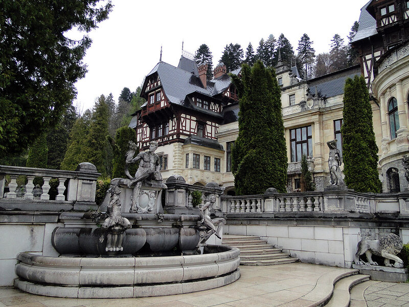 Stone Fountain with Statues
