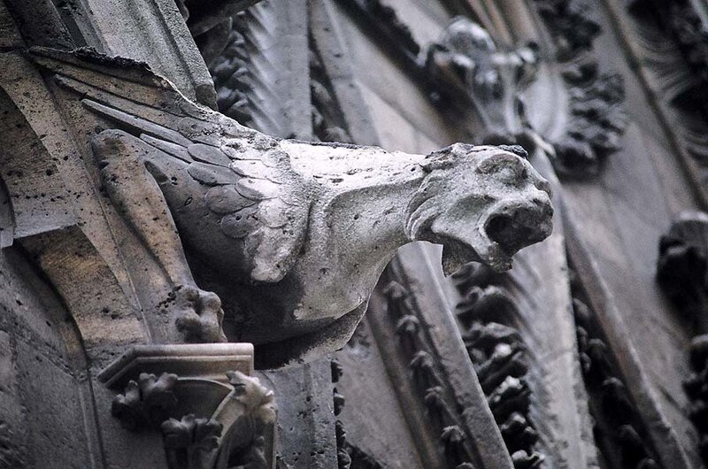 stone gargoyle on cathedral