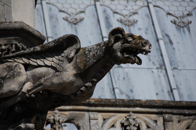 Stone Gargoyle Sculpture — Gray, Dramatic