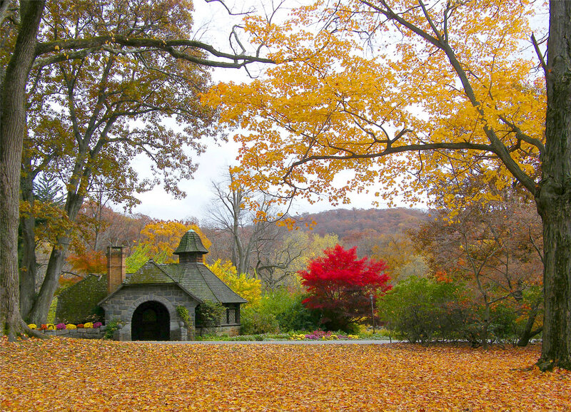 Stone Gatehouse in Autumn