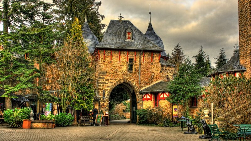 Stone Gatehouse with Turrets