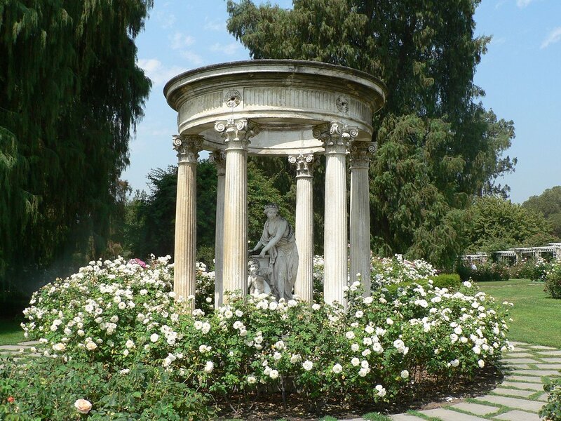Stone Gazebo with Statue
