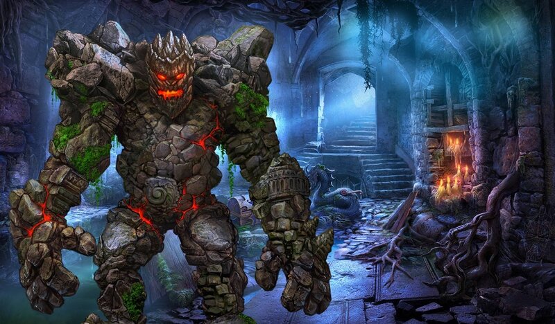Stone Golem Monster — Blue