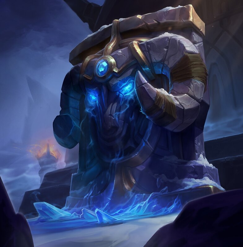 Stone Golem with Blue Energy — Dramatic