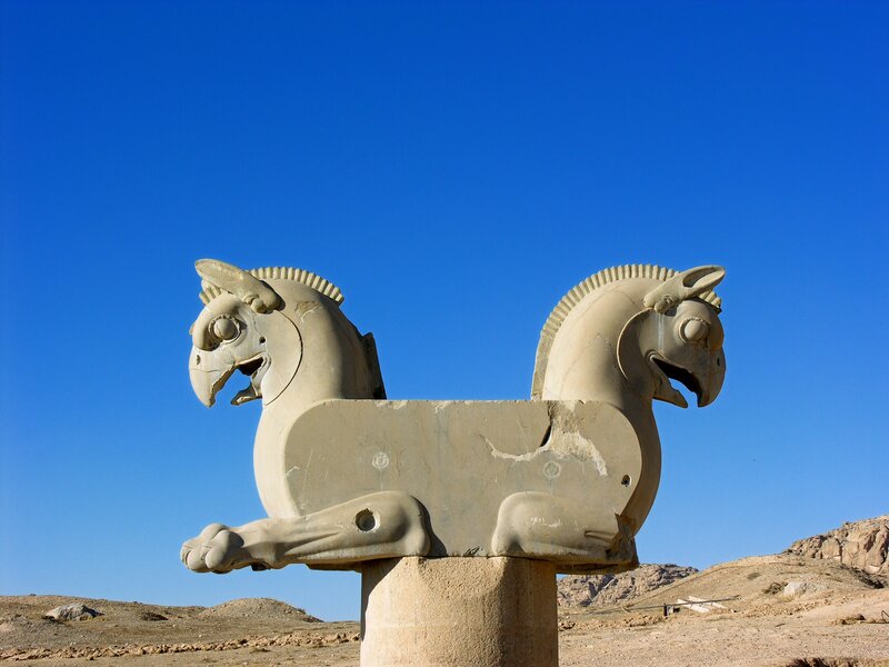 Stone Griffin Statue — Blue