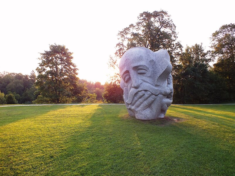 Stone Head Sculpture