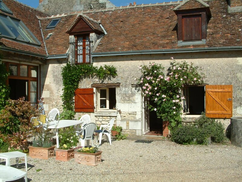 Stone House Courtyard — Brown, Serene